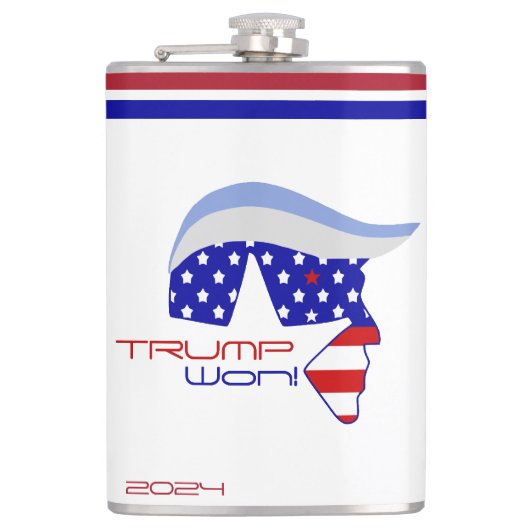 Trump Wint 2024 Heupfles (Voorkant)