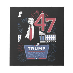 Trump Wint 2024 President 47 Amerika VS Notitieblok
