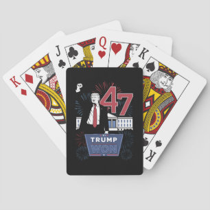 Trump Wint 2024 President 47 Amerika VS Pokerkaarten