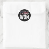 Trump wint 47e President in 2024 Ronde Sticker (Tas)