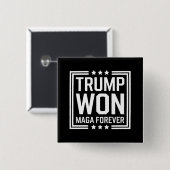 Trump wint 47e verkiezing van het Amerikaanse Pres Vierkante Button 5,1 Cm (Voorkant /achterkant)