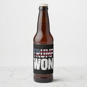 Trump Wint 47e VS President Wint Verkiezing 2024 Bier Etiket
