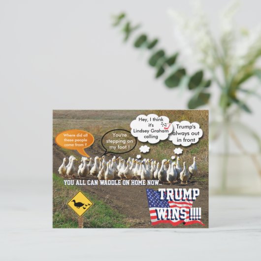 Trump wint briefkaart (Staand voorkant)