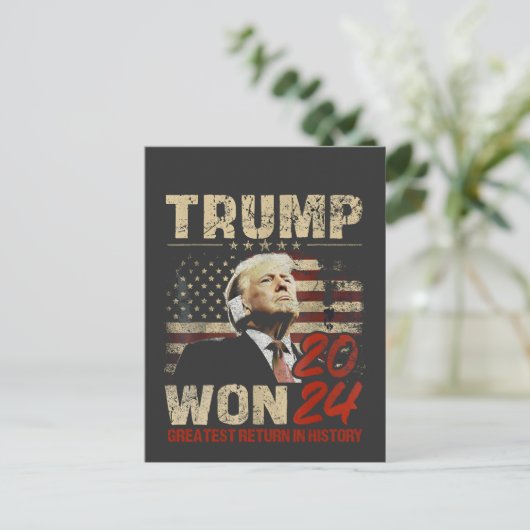 Trump wint grootste terugkeer in 2024 in de geschi briefkaart (Staand voorkant)