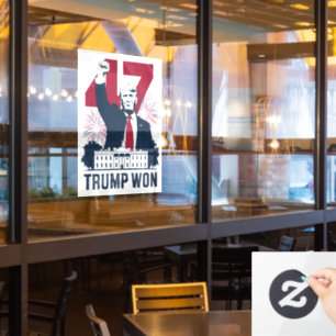 Trump wint opnieuw 2024 verkiezingen president 47e raamsticker