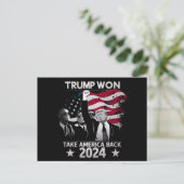 Trump wint opnieuw en neemt Amerika terug in 2024 Briefkaart (Staand voorkant)