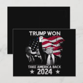 Trump wint opnieuw en neemt Amerika terug in 2024 Briefkaart (Voorkant / Achterkant)