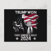 Trump wint opnieuw en neemt Amerika terug in 2024 Briefkaart (Voorkant)