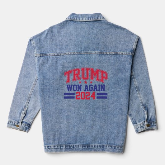 Trump wint opnieuw in 2024 denim jacket (Achterkant)