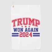 Trump wint opnieuw in 2024 golfhanddoek (Voorkant)
