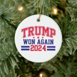 Trump wint opnieuw in 2024 keramisch ornament