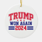 Trump wint opnieuw in 2024 keramisch ornament (Voorkant)