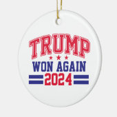 Trump wint opnieuw in 2024 keramisch ornament (Links)