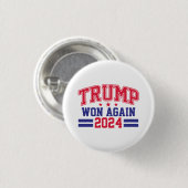 Trump wint opnieuw in 2024 ronde button 3,2 cm (Voorkant /achterkant)