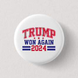 Trump wint opnieuw in 2024 ronde button 3,2 cm