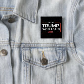 Trump wint opnieuw in 2024 vierkante button 5,1 cm (In situ)