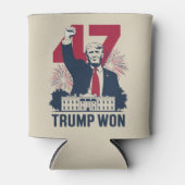 Trump wint opnieuw President 47 2024 Blikjeskoeler (Voorkant)