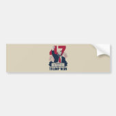 Trump wint opnieuw President 47 2024 Bumpersticker (Voorkant)