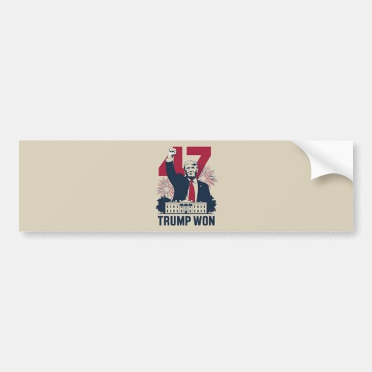 Trump wint opnieuw President 47 2024 Bumpersticker (Voorkant)
