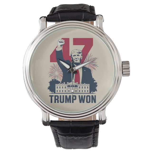 Trump wint opnieuw President 47 2024 Horloge (Voorkant)