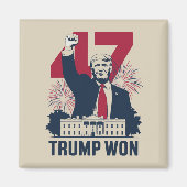 Trump wint opnieuw President 47 2024 Magneet (Voorkant)