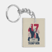 Trump wint opnieuw President 47 2024 Sleutelhanger (Voorkant Links)
