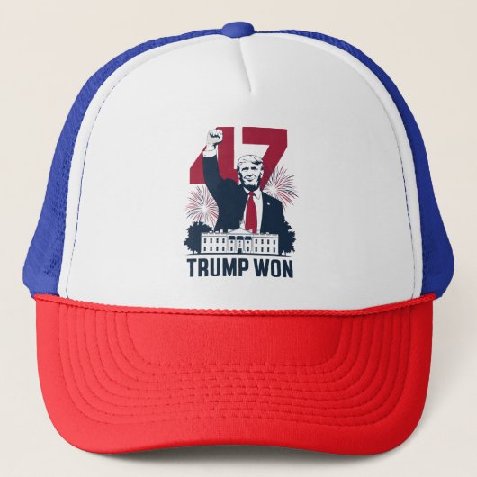 Trump wint opnieuw President 47 2024 Trucker Pet (Voorkant)