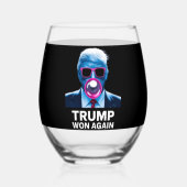 Trump wint opnieuw President 47ste verkiezingsover Wijnglas Zonder Voet (Achterkant)