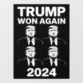 Trump wint opnieuw verkiezingsdag 2024 47 raamsticker (Vel)