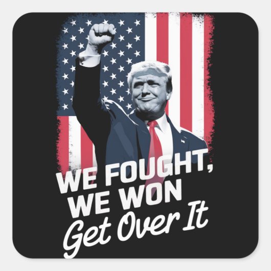 Trump wint overwinning Trump 47e President Vierkante Sticker (Voorkant)