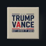 Trump wint President Trump Vance in 2024 Vierkante Button 5,1 Cm<br><div class="desc">Trump won in 2024 het President van Trump</div>