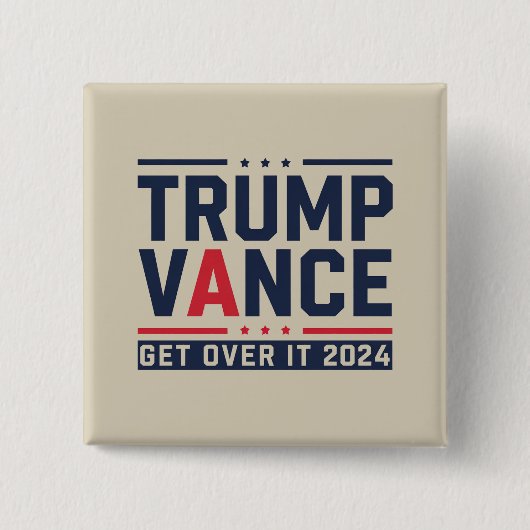 Trump wint President Trump Vance in 2024 Vierkante Button 5,1 Cm (Voorkant)