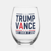 Trump wint President Trump Vance in 2024 Wijnglas Zonder Voet (Achterkant)