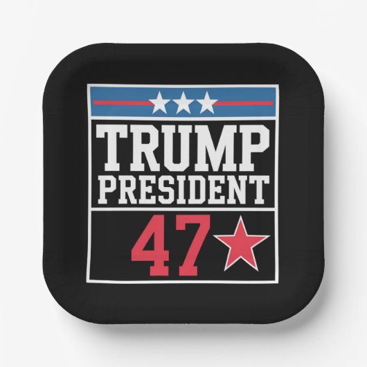 Trump wint verkiezingen 2024 Trump wint verkiezing Papieren Bordje (Voorkant)