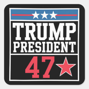 Trump wint verkiezingen 2024 Trump Won 2024 Vierkante Sticker