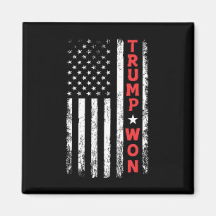Trump Wint Verkiezingen 2025 Vlag Van De Vs Magneet