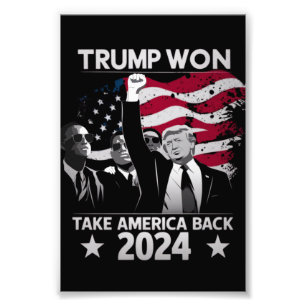 Trump Wint Weer Neem Amerika Terug 2024 Foto Afdruk