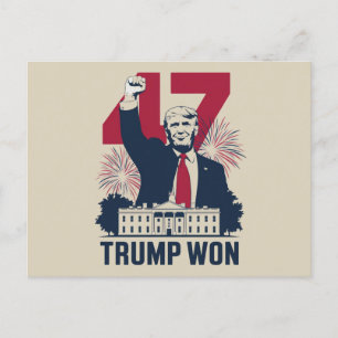 Trump wint weer verkiezingen 2024 president 47e  briefkaart