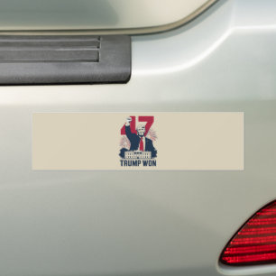 Trump Wint Weer Verkiezingen 2024 President 47e  Bumpersticker