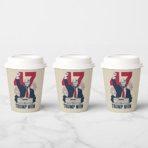 Trump Wint Weer Verkiezingen 2024 President 47e Papieren Bekers
