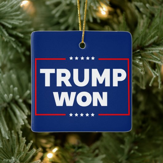 Trump won 2024 keramisch ornament (Boom)