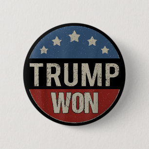 Trump Won 2024 Kom Er Maar Overheen Patriottisch P Ronde Button 5,7 Cm