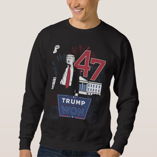 Trump Won 2024 President 47 Amerika VS Trui (Voorkant)