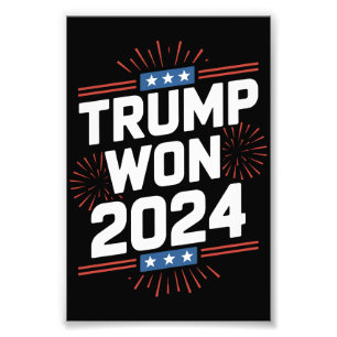 Trump Won 2024 President 47e Van Witte Huis Foto Afdruk
