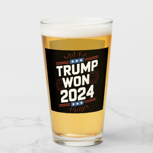 Trump Won 2024 President 47e Van Witte Huis Glas (Voorkant gevuld)