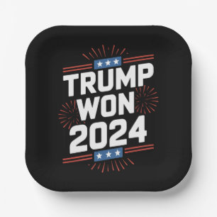 Trump Won 2024 President 47e Van Witte Huis Papieren Bordje