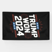 Trump Won 2024 President 47th Van Het Witte Huis Spandoek (Horizontaal)