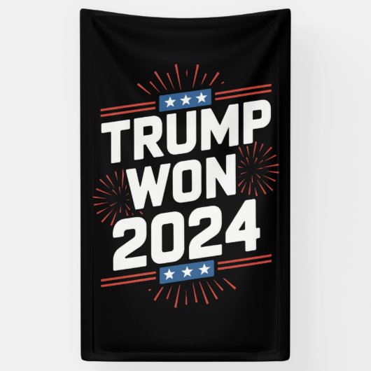 Trump Won 2024 President 47th Van Het Witte Huis Spandoek (Verticaal)