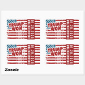 Trump won 2024 rechthoekige sticker (Vel)
