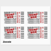 Trump won 2024 rechthoekige sticker (Vel)